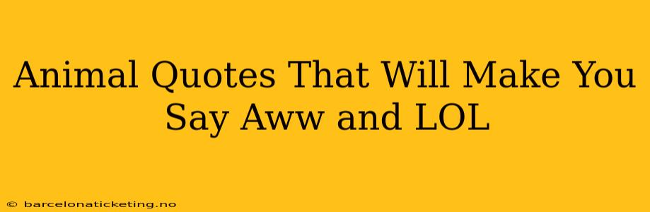 Animal Quotes That Will Make You Say Aww and LOL