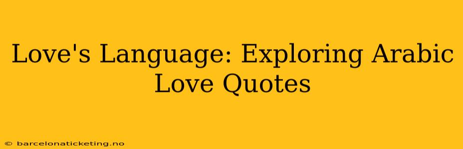 Love's Language: Exploring Arabic Love Quotes