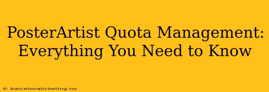 PosterArtist Quota Management: Everything You Need to Know