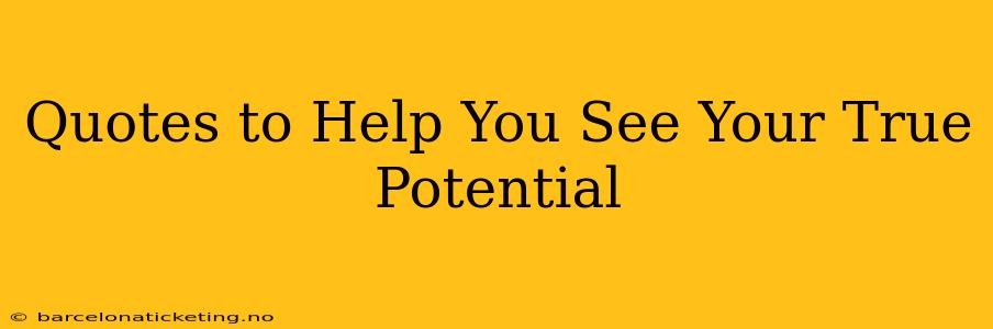 Quotes to Help You See Your True Potential
