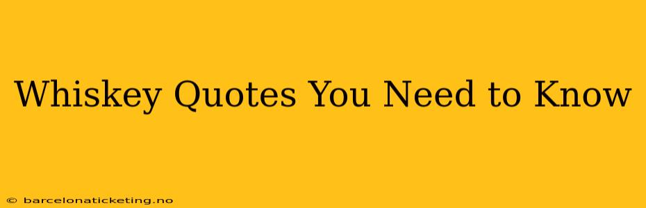 Whiskey Quotes You Need to Know