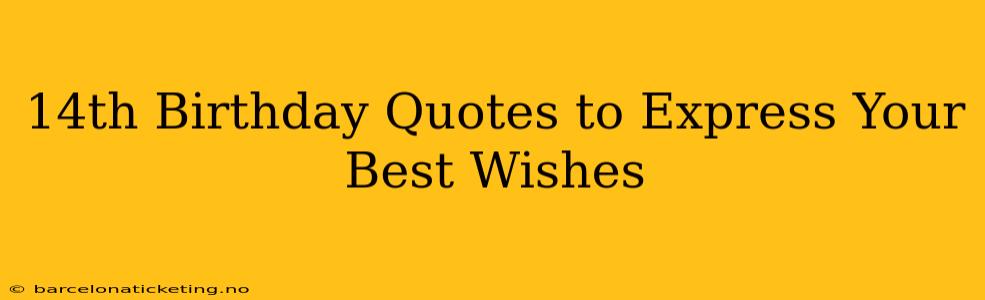 14th Birthday Quotes to Express Your Best Wishes