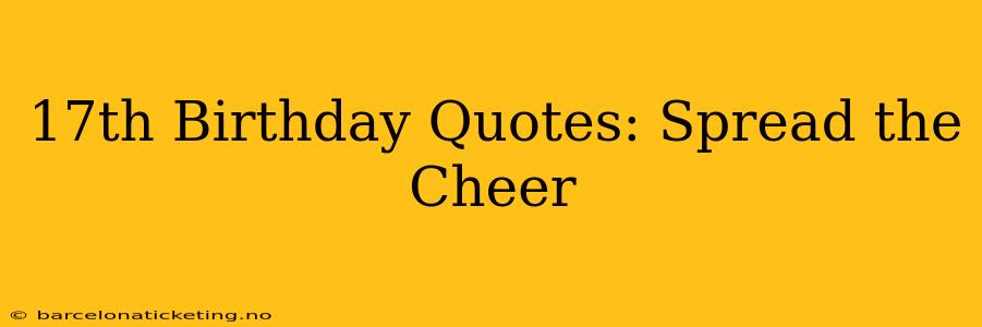 17th Birthday Quotes: Spread the Cheer