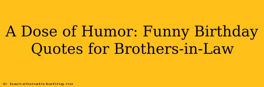A Dose of Humor: Funny Birthday Quotes for Brothers-in-Law