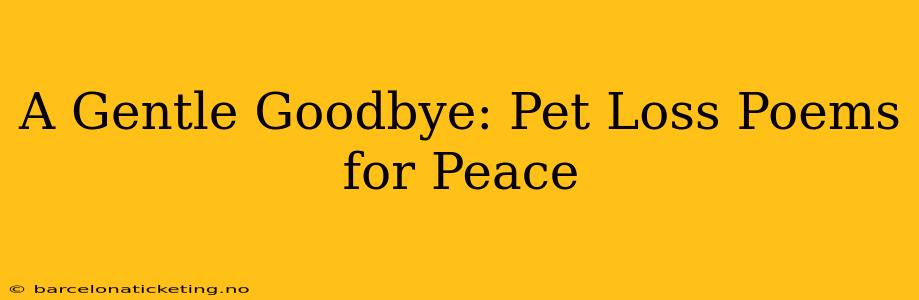 A Gentle Goodbye: Pet Loss Poems for Peace