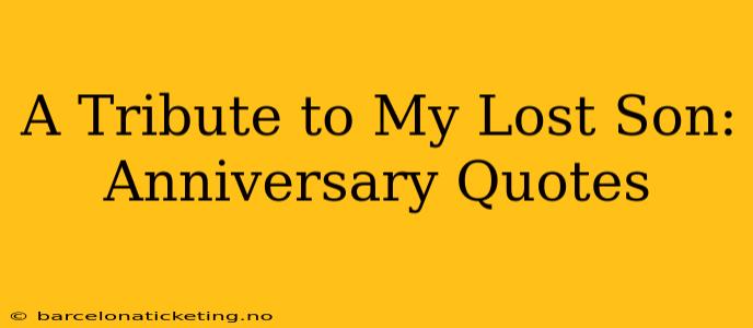 A Tribute to My Lost Son: Anniversary Quotes