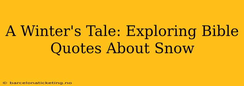 A Winter's Tale: Exploring Bible Quotes About Snow