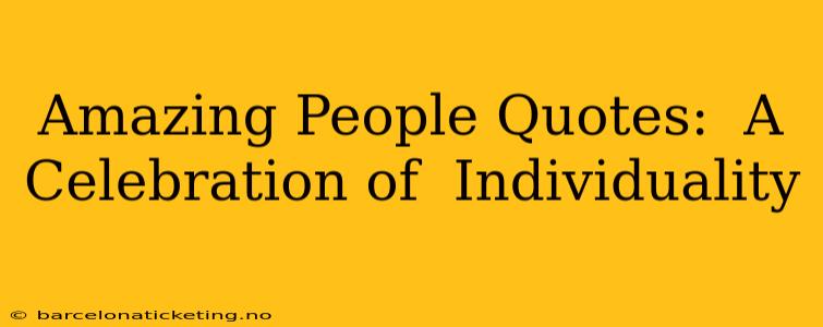 Amazing People Quotes:  A Celebration of  Individuality