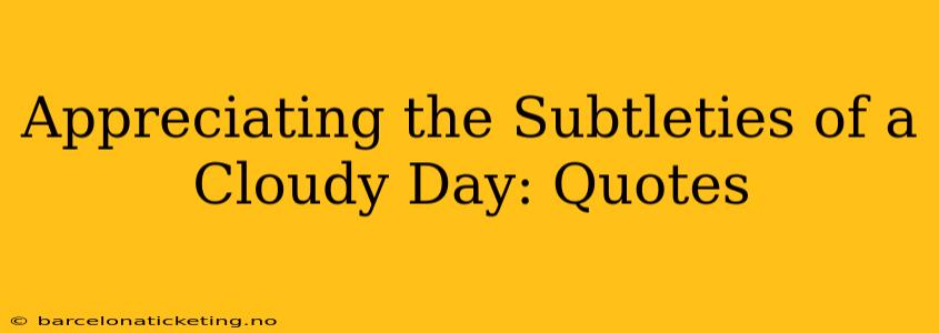 Appreciating the Subtleties of a Cloudy Day: Quotes