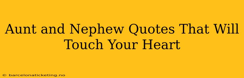 Aunt and Nephew Quotes That Will Touch Your Heart