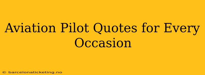 Aviation Pilot Quotes for Every Occasion