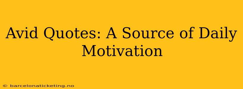 Avid Quotes: A Source of Daily Motivation