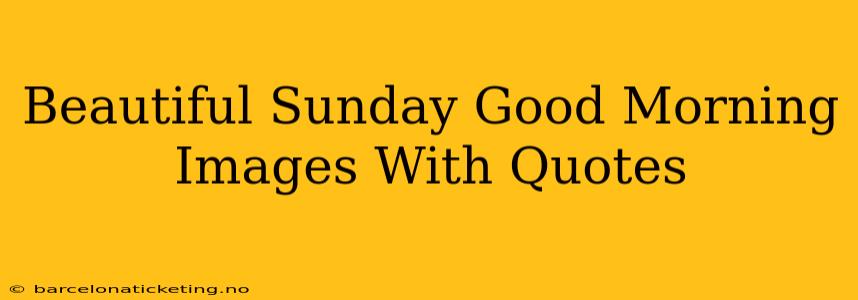 Beautiful Sunday Good Morning Images With Quotes