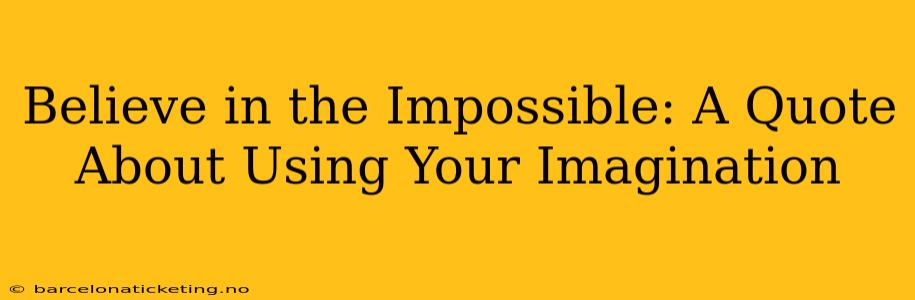 Believe in the Impossible: A Quote About Using Your Imagination
