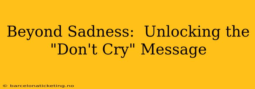 Beyond Sadness:  Unlocking the "Don't Cry" Message