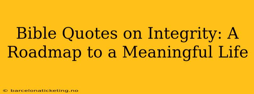 Bible Quotes on Integrity: A Roadmap to a Meaningful Life