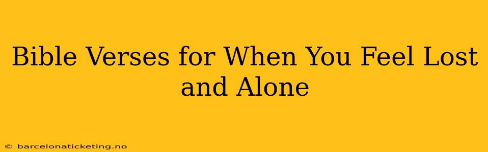 Bible Verses for When You Feel Lost and Alone