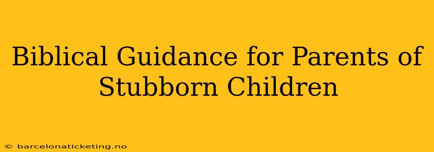 Biblical Guidance for Parents of Stubborn Children