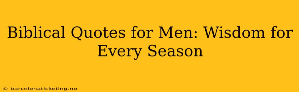 Biblical Quotes for Men: Wisdom for Every Season
