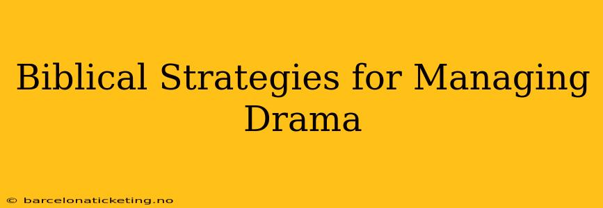Biblical Strategies for Managing Drama