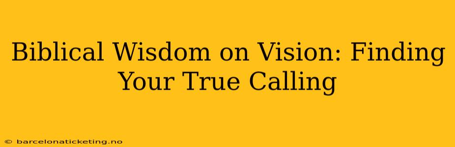 Biblical Wisdom on Vision: Finding Your True Calling