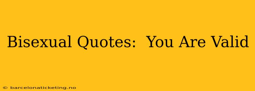 Bisexual Quotes:  You Are Valid