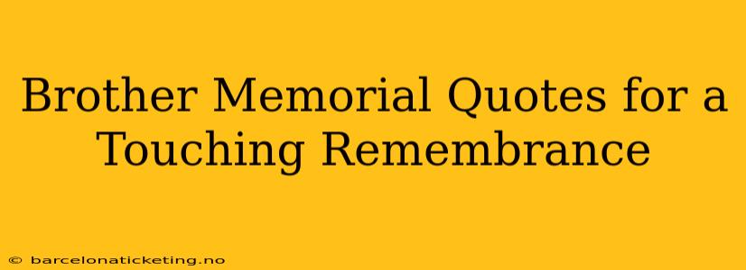 Brother Memorial Quotes for a Touching Remembrance