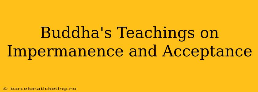 Buddha's Teachings on Impermanence and Acceptance
