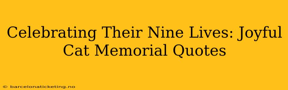 Celebrating Their Nine Lives: Joyful Cat Memorial Quotes