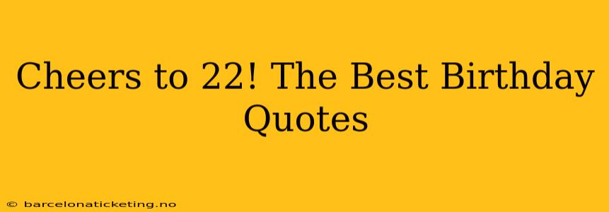 Cheers to 22! The Best Birthday Quotes
