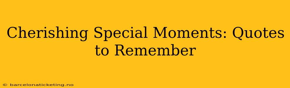 Cherishing Special Moments: Quotes to Remember