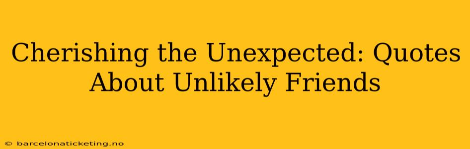 Cherishing the Unexpected: Quotes About Unlikely Friends