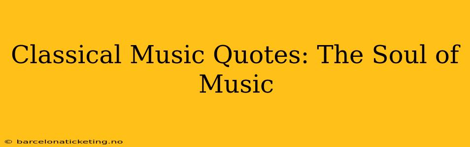 Classical Music Quotes: The Soul of Music