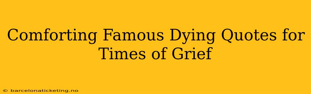 Comforting Famous Dying Quotes for Times of Grief