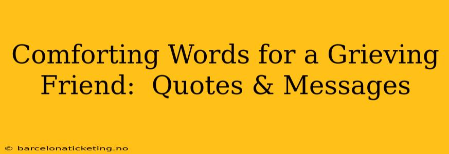 Comforting Words for a Grieving Friend:  Quotes & Messages