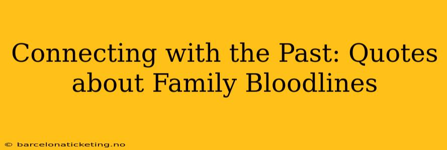 Connecting with the Past: Quotes about Family Bloodlines