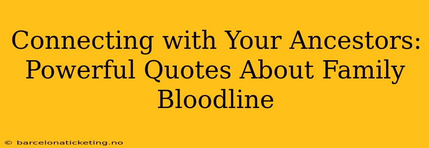 Connecting with Your Ancestors: Powerful Quotes About Family Bloodline