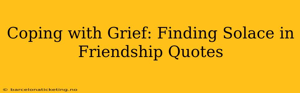 Coping with Grief: Finding Solace in Friendship Quotes