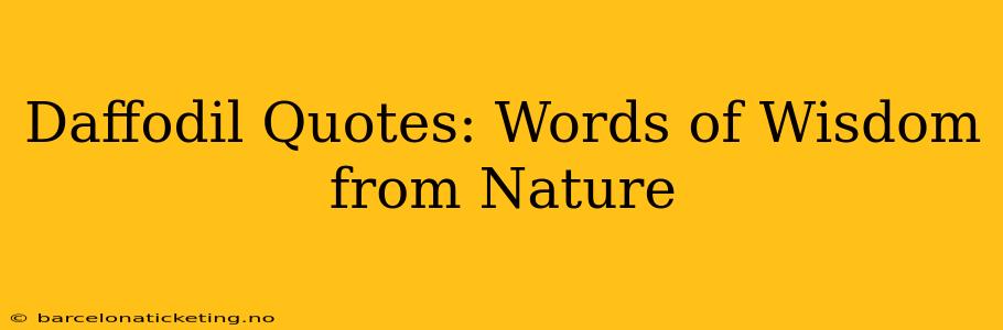 Daffodil Quotes: Words of Wisdom from Nature