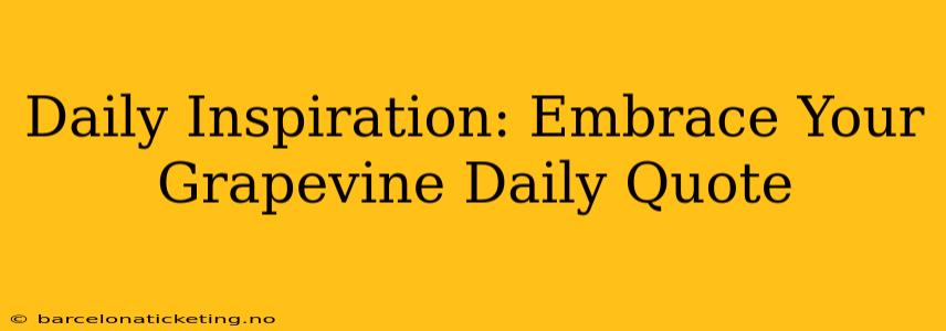 Daily Inspiration: Embrace Your Grapevine Daily Quote
