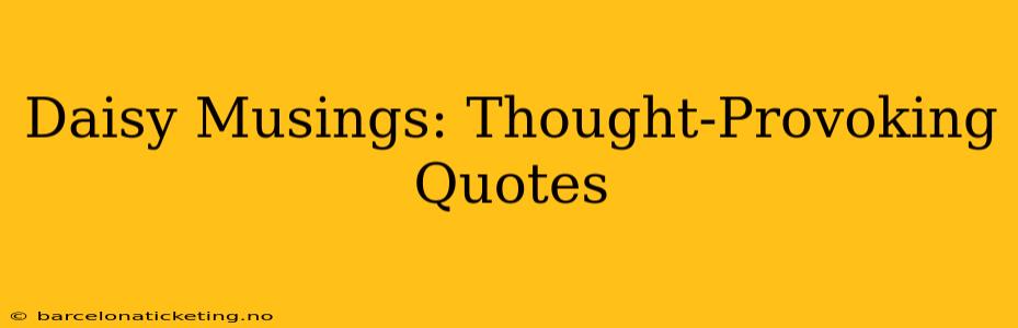 Daisy Musings: Thought-Provoking Quotes