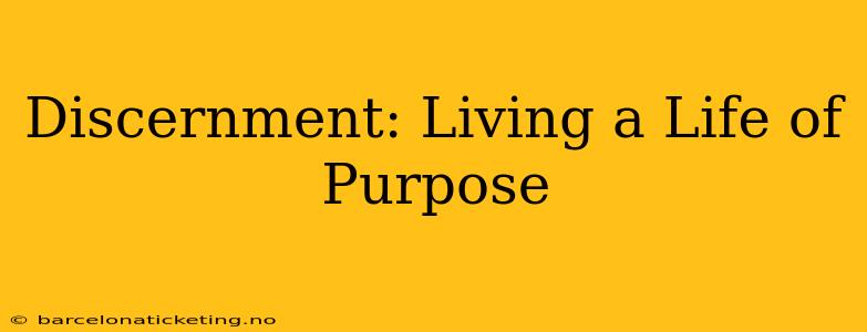 Discernment: Living a Life of Purpose