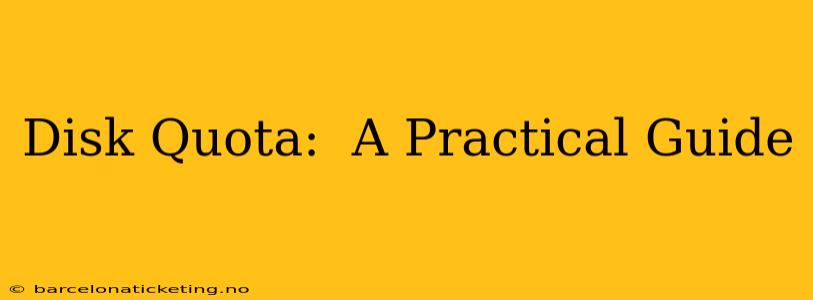 Disk Quota:  A Practical Guide