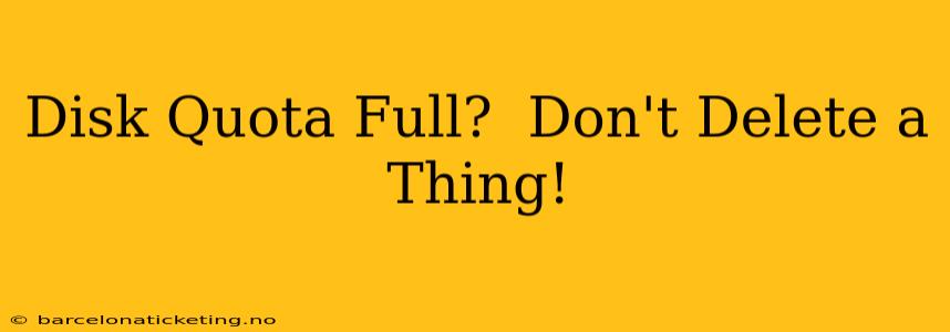 Disk Quota Full?  Don't Delete a Thing!