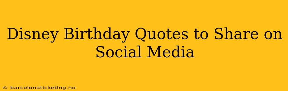 Disney Birthday Quotes to Share on Social Media