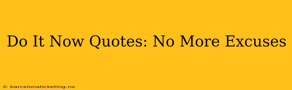 Do It Now Quotes: No More Excuses