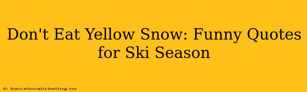 Don't Eat Yellow Snow: Funny Quotes for Ski Season