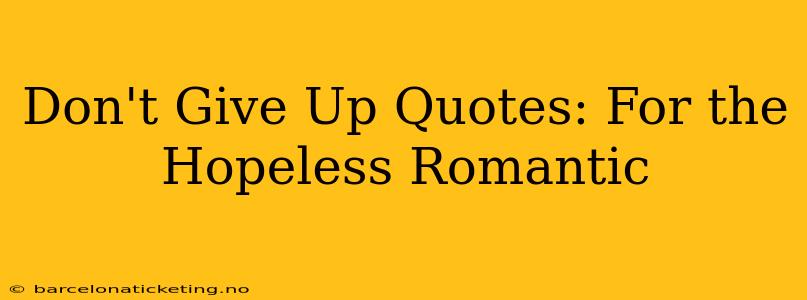 Don't Give Up Quotes: For the Hopeless Romantic