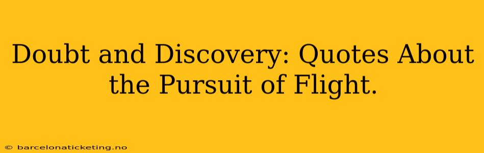 Doubt and Discovery: Quotes About the Pursuit of Flight.
