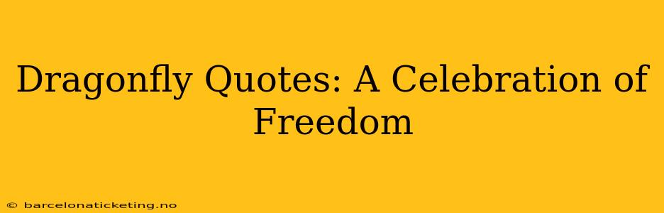 Dragonfly Quotes: A Celebration of Freedom